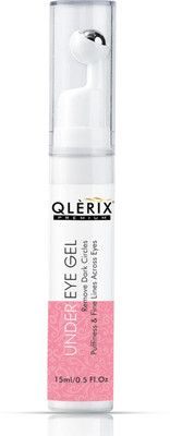 QLERIX Premium Natural Under EYE Gel Cream with Massage Roller Which Reduce Dark Circle, Puffiness, Fine Lines With ( ADIPOLESS-France, SEPICALM VG WP-France, Vitamin E ) 15 ML(15 ml)