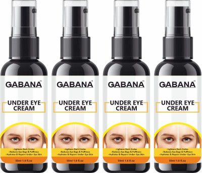 GABANA Under Eye Cream to Remove Dark Circles, Wrinkles & FineLines Pack of 4 of 50ML(200 ml)