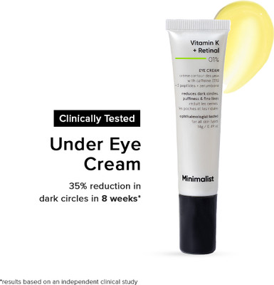 Minimalist Vitamin K + Retinal 01% Eye Cream for under-eye dark circles & Puffiness(14 g)