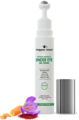 Organic Netra Under Eye Roll On Cream, Reduces Dark Circles, Fine Lines(15 g)