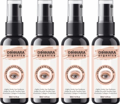Donnara Organics Under Eye Cream to Remove Dark Circles, Wrinkles & FineLines Pack of 4 of 50ML(200 ml)