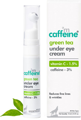 MCaffeine Green Tea Under Eye Cream For Dark Circles, Puffy Eyes, Wrinkles Removal (15 Ml) For Rs. 225 @ 40% off