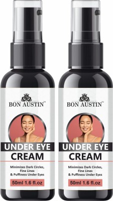 Bon Austin Under Eye Cream to Remove Dark Circles, Wrinkles & FineLines Pack of 2 of 50ML(100 ml)