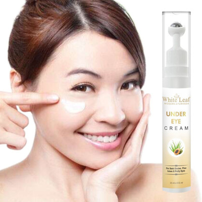 White Leaf Under Eye Cream | with Relaxing Roller Ball Applicator | Reduces Dark Circles(15 ml)