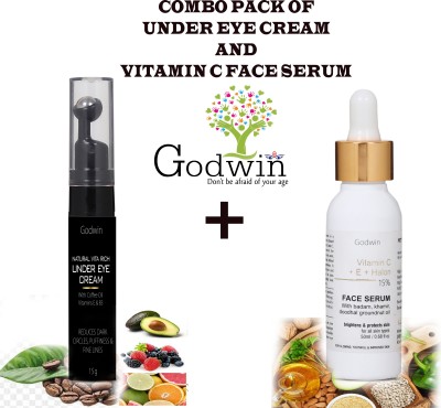 GODWIN Combo Pack of NATURAL VITA RICH UNDER EYE CREAM And Vitamin C+E Face Serum(50 g)