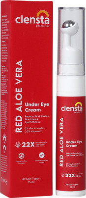 Clensta Red Aloe Vera Under Eye Cream For Dark Circles, Puffiness & Fine Lines(15 ml)