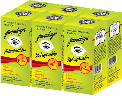 Jiwadaya Netraprabha Plus Ayurvedic Herbal Eye Drops for Dry eyes (Pack of 6X10ml) Eye Drops(10 ml)