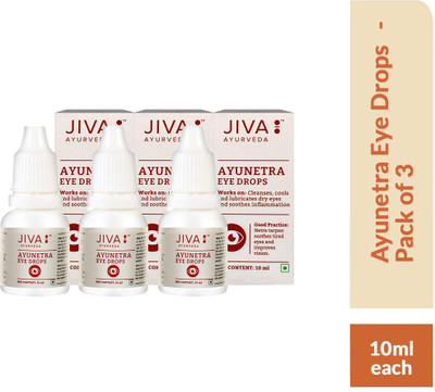 JIVA Ayunetra Eye Drops 10ml Pack of 3 Eye Drops(30 ml)