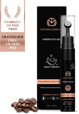 THE MAN COMPANY Under Eye Gel | Caffeine & Hyaluronic Acid | Steel Roller | Reduces Dark Circles, Puffiness & Fine Lines | Brightens The Under Eye | Soothes Tired Eyes | Easy Application(15 g)