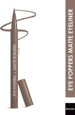 Glam21 Eye Poppers Matte Eyeliner Intense Pigment Smudge & Waterproof Color Pen Style 0.5 g(Brownie)
