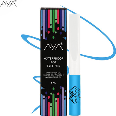 AYA Waterproof Eyeliner- 5 ml, Pastel Blue | Waterproof, Long Lasting, Smudge Proof 5 ml(Blue)