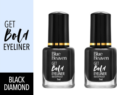 BLUE HEAVEN Get Bold Eyeliner Waterproof Black Diamond 7 ml pack 2 yy 14 ml(BLACK)