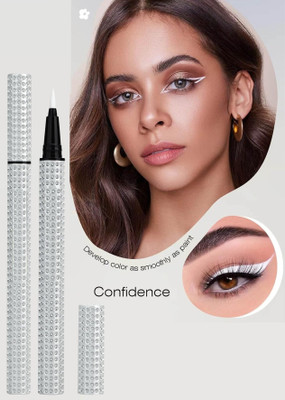 Yuency White Liquid Eyeliner Waterproof Smudge-Proof & Stays up to 24 Hours 0.35 g(WHITE)