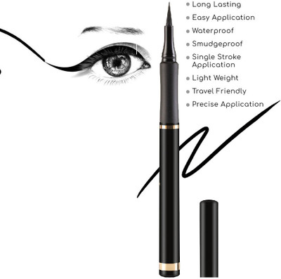 FELICECHIARA Black Sketch Eyeliner | Waterproof Eyeliner | Smudge-Proof Eyeliner 5 g(JET BLACK)