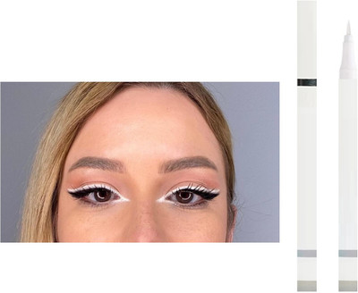 NADJA New White color liquid eyeliner non transfer and smudge proof 2 ml(WHITE)