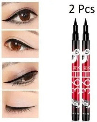 Jollity High quality waterproof liquid-eye liner 36 Hours stay smudge Proof (pack of 2) 6 g(Black)