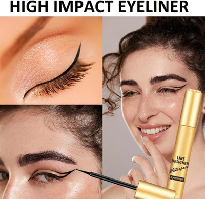 EVERERIN Pigmented Long-lasting, Smudgeproof Waterproof Eye Liner Bold & Stunning Look 8 ml(JET BLACK)
