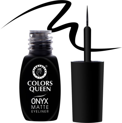 COLORS QUEEN Onyx Matte Eyeliner, Long Lasting Waterproof & Smudge Proof Liquid Eyeliner 4 ml(Black)