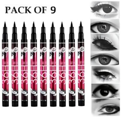 Deeparth (Pack_9) 36H Waterproof Long Lasting EyeLiner Pencil 2.5 ml(Black)
