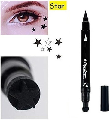 GABBU 2 IN 1 Eyeliner With Star Stamp Jet Black Eyeliner 2.5 g(JET BLACK)