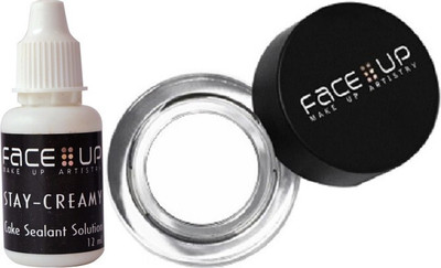 FACE UP Waterproof Gel White Eyeliner And Stay Creamy duraline cake sealant Combo 15 g(WHITE)