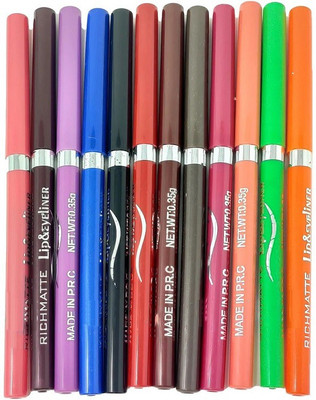 Aylily NEW CRAYON KAJAL SET OF 12 FOR COLORFUL LOOK 0.35 g(MULTI COLOR)