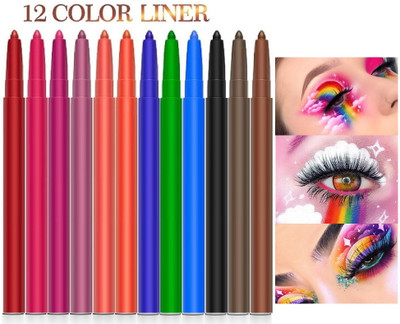 BLUEMERMAID BEST PERFECT MULTI COLOR LIP & EYE LINER SET OF 12 24 g(MULTI COLOR)