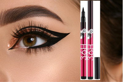 Maryville black eyeliner jet black new perfect soft and smooth pack of 2 4.1 ml(black)
