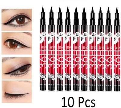 Liptick 36 hour eyeliner waterproof pack of 10 25 ml(Black)