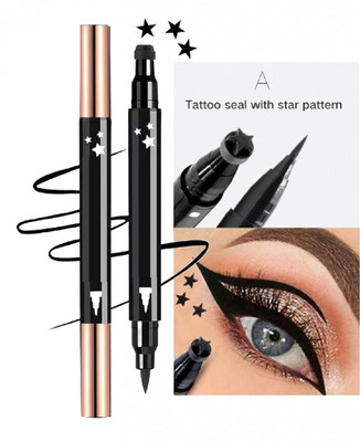 FRAILENO Super Eyeliner with Star Pattern pack of 1 Eyeliner Stamp Waterproof 20 g(BLACK)