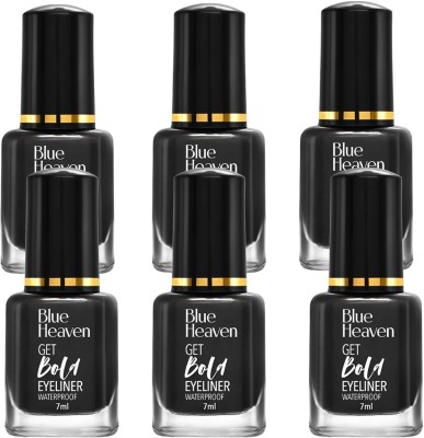 BLUE HEAVEN GET BOLD EYELINER 7ML PACK OF 6 42 ml(BLACK DIAMOND)