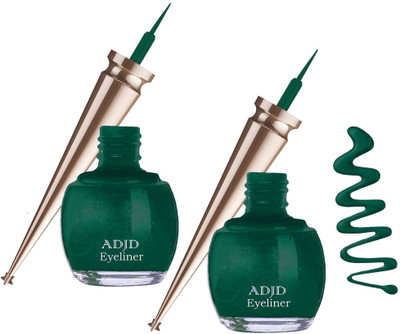 ADJD Waterproof|Glittery finish Fine tip for precise Eyeliner Combo 10 g(Green)