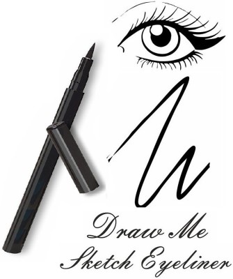 MYEONG Eye Makeup Quick Drying And Long Wearing Bold Felt Tip Pen Eyeliner 2.5 g(Black)