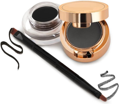 AFARAXIA New Gel Kajal & Eyeliner Cake 2 in 1 smudge proof 7 g(black)