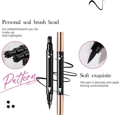 FRAILENO Eyeliner waterproof Eyeliner super Eyeliner Star Pattern 2 in 1 star eyeliner 20 g(BLACK)