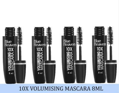 BLUE HEAVEN 10 x volumising mascara pack of 4 32 ml(Black)