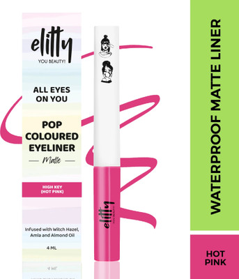 Elitty High Key|Waterproof Liquid Eyeliner | Matte Finish | Lasts Upto 12 Hours 4 ml(High Key-Hot Pink)