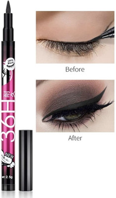 WECHARMERZ Precision Liquid Waterproof Eye Liner 36 Hours Stay Pack of 1 2.5 g(Black)
