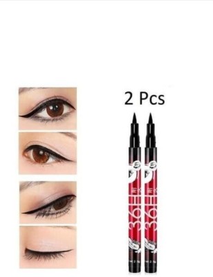 SEINON’S Waterproof liquid eye liner 36 hours stay pack of 2 6 g(Black)