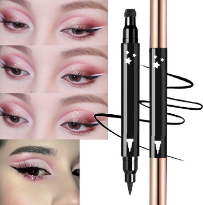 FRAILENO Super Eyeliner with Star Pattern pack of 1 Waterproof eyeliner with star stamp 20 g(BLACK)