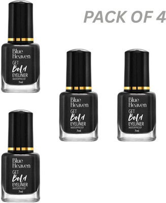 BLUE HEAVEN GET BOLD EYELINER MATTE FINISH 7ML PACK OF 4 28 ml(BLACK)