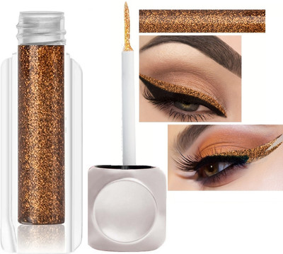 WOONGMI Copper Water & Smudge Proof 36 Hour Long Lasting Liquid EyeLiner 3.5 ml(Glitter Copper)