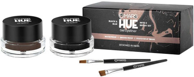 MARS 2 in 1 Black & Brown Water Proof & Smudge Proof 24hrs Gel Eyeliner 6 g(Jet Black and Brown)
