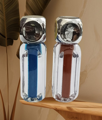 HUZURLU Blue Brown Shiny & Shimmer Finish Eyeliner with Smudge-Water Proof 7 ml(BROWN, BLUE)