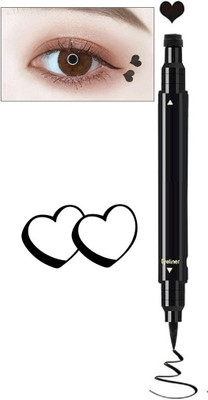 PERLENTE 2 in 1 Eyeliner Pen Waterproof with Makeup Star Shape Stamp 10 g(BLACK)