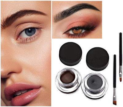 nuvya Dual Shade Gel Eyeliner Black & Brown Set 6 g(Black & Brown Shades)