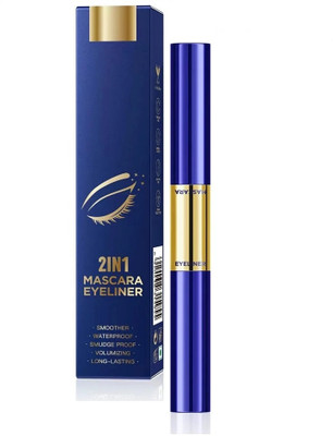 nn perfect new look mascara with eyeliner 2 in 1 pack of 1 8 ml(black)