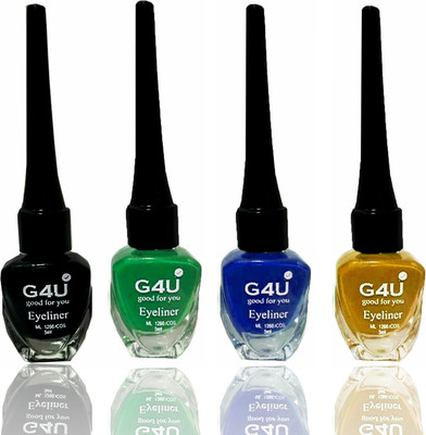 G4U 4 Pcs Waterproof Matt Eyeliner Set 20 ml(Matt Green, Matt Gold, Matt Black, Matt Blue)