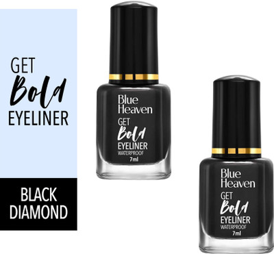 BLUE HEAVEN Get Bold Eyeliner Waterproof Black Diamond 7 ml pack 2 uu 14 ml(BLACK)