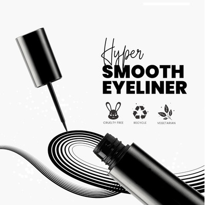 HUZURLU Feather Cool Black Eyeliner Not Smudge Quick-Dry Waterproof Eyeliner 10 g(black)